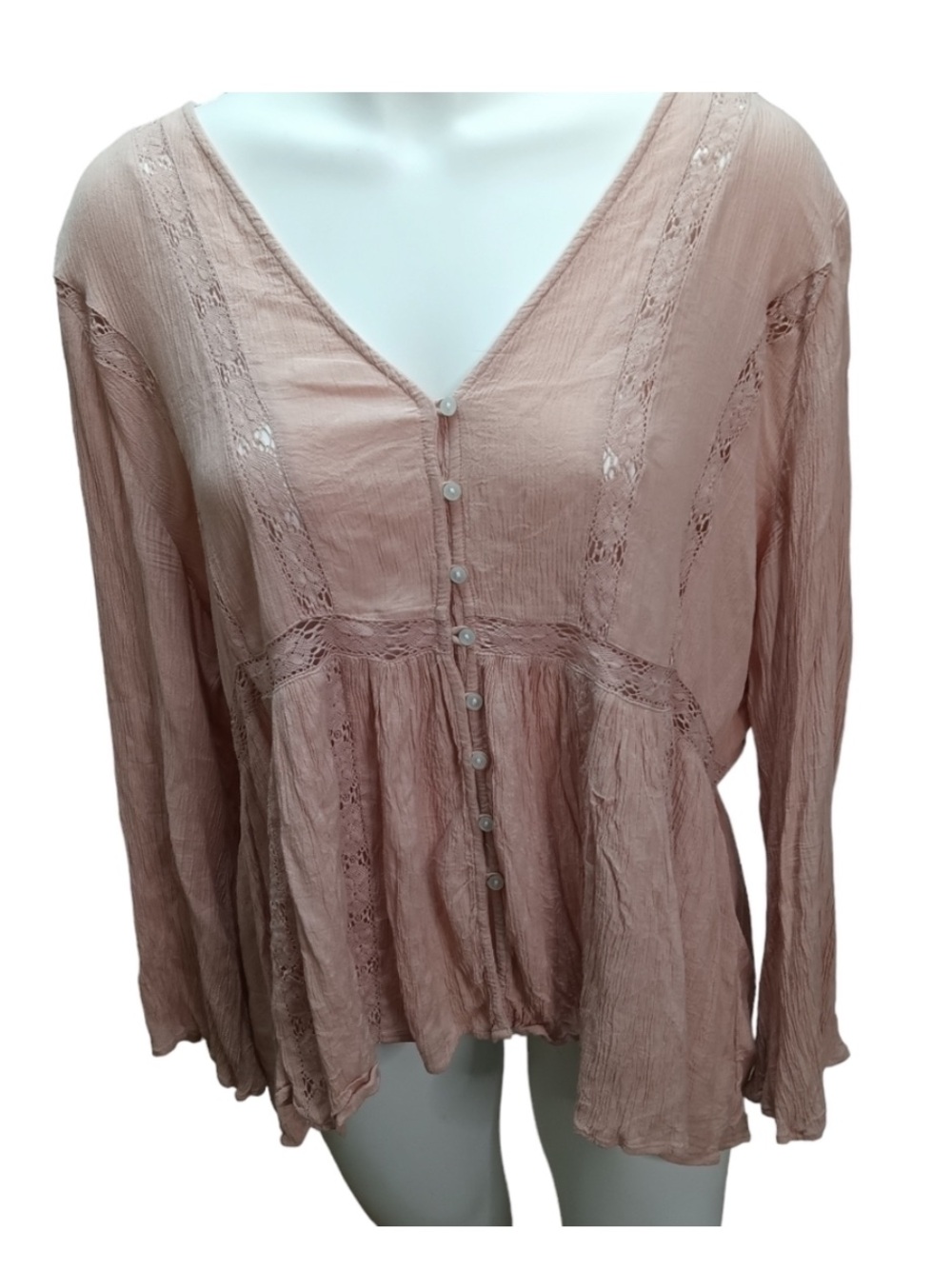 AMERICAN Eagle 100% Viscose Long Sleeve shirt EUC size XL - Picture 5 of 6